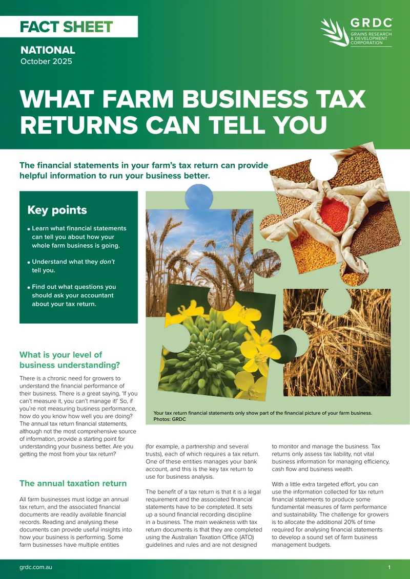 What Your Tax Return Tells You fact sheet cover